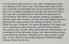 A 24 y/o travel agent comes to your clinic complaining of pain and swelling in her vulvar area. She states that 2 days before she could feel a small tender spot on the left side of her vagina but now it is larger and extremely tender. Her last period was 1 year ago; she is sexually active. She uses the Depo shot for contraception. She denies any nausea, vomiting, constipation, diarrhea, pain with urination, or fever. Her past medical history is significant for ankle surgery. Her mother is healthy, and her father has type 2 diabetes. On exam she appears her stated age and is standing up. She states she cannot sit down without excruciating pain. Her BP, temp, and pulse are unremarkable. On visualization of her perineum a large, red, tense swelling is seen to the left of her introitus. Palpation of the mass causes a great deal of pain. What is causing her problems? Bartholin's gland infection Vulvar carcinoma