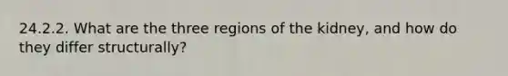 24.2.2. What are the three regions of the kidney, and how do they differ structurally?