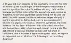 A 24-year-old man presents to the psychiatry clinic with his wife for follow-up. He was brought to the emergency department 3 months ago after the police found him blocking traffic on the highway and telling drivers that the apocalypse was coming. At that time, he says he could hear voices telling him to save the world. His wife reports that these behaviors began abruptly 3 months ago after his father died, and he was subsequently treated in a psychiatric hospital, where his symptoms improved. However, he has been withdrawn with a flat affect since then and has not been able to function well enough to find a job. The patient had a negative medical workup near the onset of symptoms, and it included a negative drug test result. He reports no depressed mood. Which of the following is the most likely diagnosis?