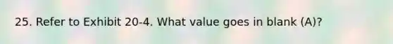 25. Refer to Exhibit 20-4. What value goes in blank (A)?