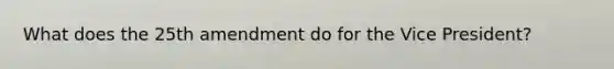 What does the 25th amendment do for the Vice President?