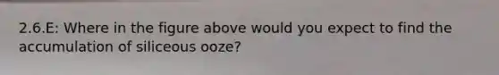 2.6.E: Where in the figure above would you expect to find the accumulation of siliceous ooze?