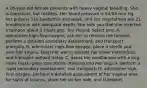 A 26-year-old female presents with heavy vaginal bleeding. She is conscious, but restless. Her blood pressure is 84/54 mm Hg, her pulse is 120 beats/min and weak, and her respirations are 22 breaths/min with adequate depth. She tells you that she inserted a tampon about 2 hours ago. You should: Select one: A. administer high-flow oxygen, ask her to remove the tampon, perform a detailed secondary assessment, and transport promptly. B. administer high-flow oxygen, place a sterile pad over her vagina, keep her warm, elevate her lower extremities, and transport without delay. C. assist her ventilations with a bag-valve mask, place one sterile dressing into her vagina, perform a rapid secondary assessment, and transport. D. administer high-flow oxygen, perform a detailed assessment of her vaginal area for signs of trauma, place her on her side, and transport.