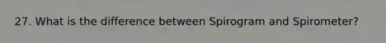 27. What is the difference between Spirogram and Spirometer?