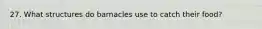 27. What structures do barnacles use to catch their food?