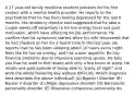 A 27 year-old family medicine resident presents for his first contact with a mental health provider. He reports to the psychiatrist that he has been feeling depressed for the last 6 months. His residency director had suggested that he take a couple weeks off secondary to his low energy level and poor motivation, which have affecting his job performance. He clarifies that his symptoms started when his wife discovered that he had cheated on her for a fourth time in the last year. He reports that he has been sleeping about 10 hours every night, feels like he has no energy, and has a poor appetite. He has financial problems due to impulsive spending sprees. He tells you that he used to feel rested with only a few hours of sleep. He recalls one past episode of being able to "party all night" and work the whole following day without difficulty. Which diagnosis best describes the above individual? (A) Bipolar I disorder (B) Bipolar II disorder (C) Major depressive disorder (D) Narcissistic personality disorder (E) Obsessive compulsive personality dis