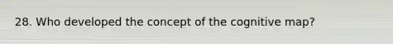 28. Who developed the concept of the cognitive map?