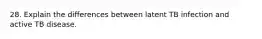 28. Explain the differences between latent TB infection and active TB disease.