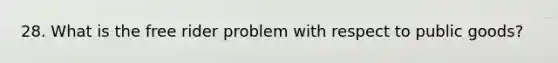 28. What is the free rider problem with respect to public goods?