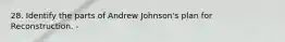 28. Identify the parts of Andrew Johnson's plan for Reconstruction. -