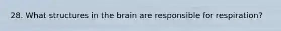 28. What structures in the brain are responsible for respiration?