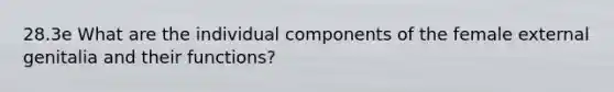 28.3e What are the individual components of the female external genitalia and their functions?