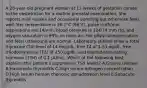 A 28-year-old pregnant woman at 12 weeks of gestation comes to the obstetrician for a routine prenatal examination. She reports mild nausea and occasional vomiting but otherwise feels well. Her temperature is 36.7°C (98°F), pulse is 65/min, respirations are 14/min, blood pressure is 124/74 mm Hg, and oxygen saturation is 99% on room air. Her physical examination and fetal ultrasound are normal. Laboratory studies show a total thyroxine (T4) level of 14 mcg/dL, free T4 of 1.53 ng/dL, free triiodothyronine (T3) of 450 pg/dL, and thyroid-stimulating hormone (TSH) of 0.1 µU/mL. Which of the following best explains this patient's suppressed TSH levels? A.Graves disease B.Hashimoto thyroiditis C.High serum estrogen concentration D.High serum human chorionic gonadotropin level E.Subacute thyroiditis