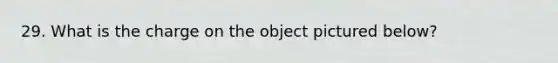 29. What is the charge on the object pictured below?