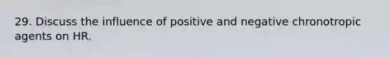 29. Discuss the influence of positive and negative chronotropic agents on HR.