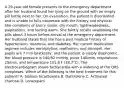 A 29-year-old female presents to the emergency department after her husband found her lying on the ground with an empty pill bottle next to her. On evaluation, the patient is disoriented and is unable to fully cooperate with the history and physical. She complains of blurry vision, dry mouth, lightheadedness, palpitations, and feeling warm. She faintly recalls swallowing the pills about 3 hours before arrival at the emergency department. Her husband states that she has a past medical history of hypertension, insomnia, and diabetes. Her current medication regimen includes nortriptyline, metformin, and lisinopril. Her pupils are 7 mm bilaterally, and the patient is visibly diaphoretic. Her blood pressure is 140/82 mmHg, pulse 140/min, respirations 25/min, and temperature 101.8 F (38.7°C). The electrocardiogram shows tachycardia with a widening of the QRS complexes. Which of the following is the best treatment for this patient? A. Sodium bicarbonate B. Dantrolene C. Activated charcoal D. Lorazepam