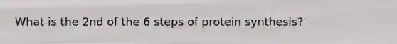 What is the 2nd of the 6 steps of protein synthesis?