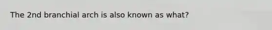 The 2nd branchial arch is also known as what?