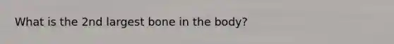 What is the 2nd largest bone in the body?