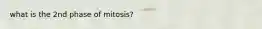 what is the 2nd phase of mitosis?