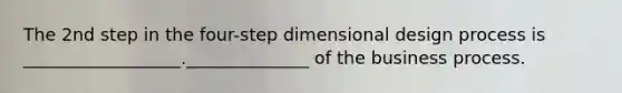 The 2nd step in the four-step dimensional design process is __________________.______________ of the business process.