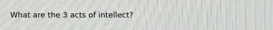 What are the 3 acts of intellect?