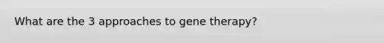 What are the 3 approaches to gene therapy?