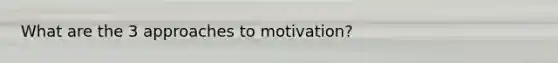 What are the 3 approaches to motivation?