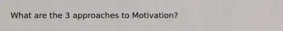 What are the 3 approaches to Motivation?