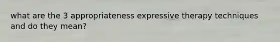 what are the 3 appropriateness expressive therapy techniques and do they mean?