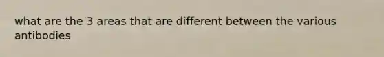 what are the 3 areas that are different between the various antibodies