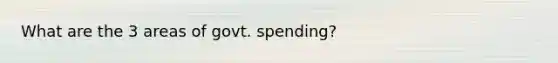 What are the 3 areas of govt. spending?