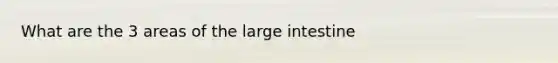 What are the 3 areas of the large intestine