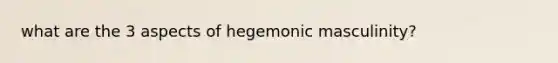 what are the 3 aspects of hegemonic masculinity?