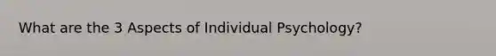 What are the 3 Aspects of Individual Psychology?