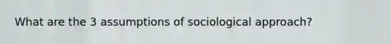 What are the 3 assumptions of sociological approach?