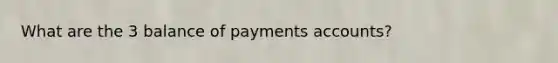 What are the 3 balance of payments accounts?