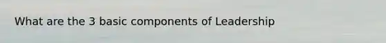 What are the 3 basic components of Leadership