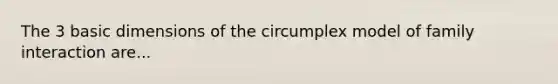 The 3 basic dimensions of the circumplex model of family interaction are...