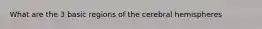 What are the 3 basic regions of the cerebral hemispheres