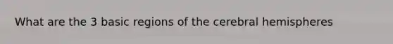 What are the 3 basic regions of the cerebral hemispheres