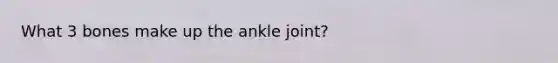 What 3 bones make up the ankle joint?