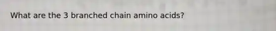 What are the 3 branched chain amino acids?