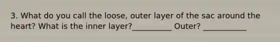 3. What do you call the loose, outer layer of the sac around the heart? What is the inner layer?__________ Outer? ___________