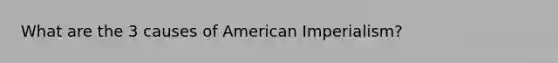 What are the 3 causes of American Imperialism?