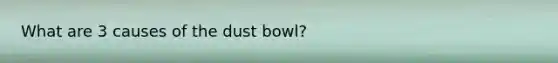 What are 3 causes of the dust bowl?