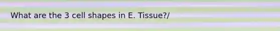 What are the 3 cell shapes in E. Tissue?/