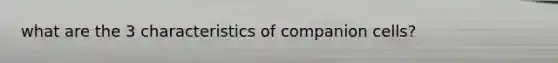 what are the 3 characteristics of companion cells?