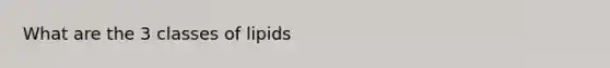 What are the 3 classes of lipids