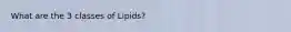 What are the 3 classes of Lipids?